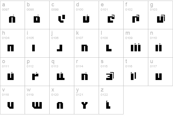 BlockedFront lowercase a-z preview