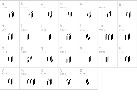 BlockedSide lowercase a-z preview