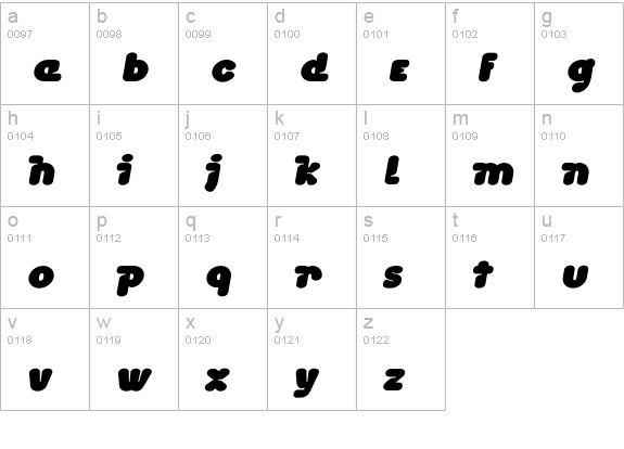 Blocker-DubLowFive lowercase a-z preview