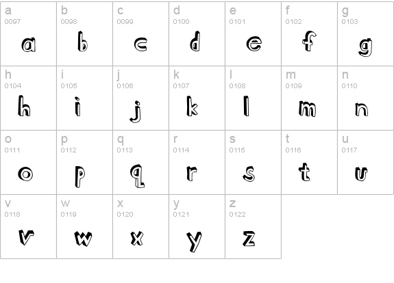 BlockheadDarkSide lowercase a-z preview