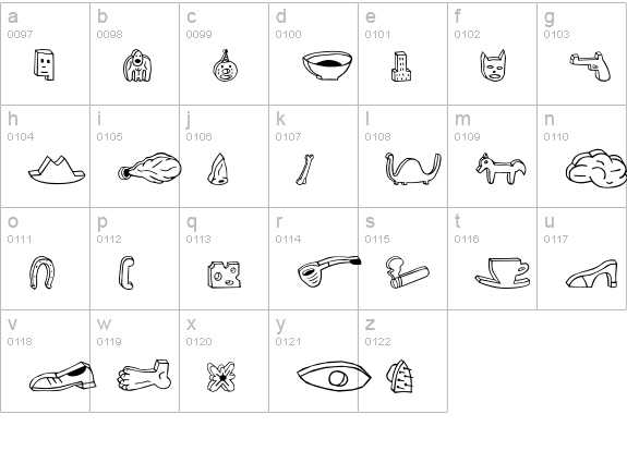 BlockheadIllustPlain lowercase a-z preview