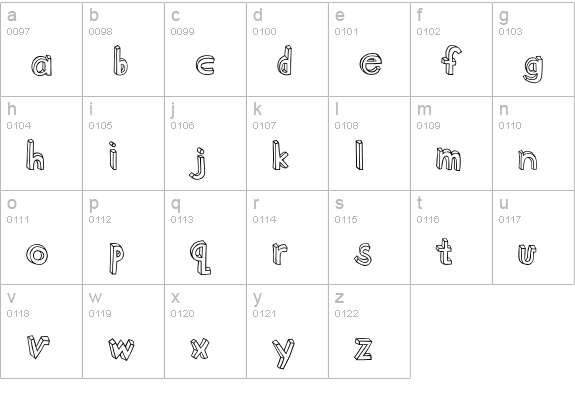 BlockheadPlain lowercase a-z preview