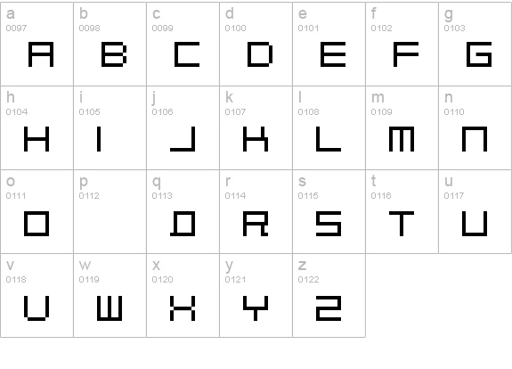 BlockOut lowercase a-z preview