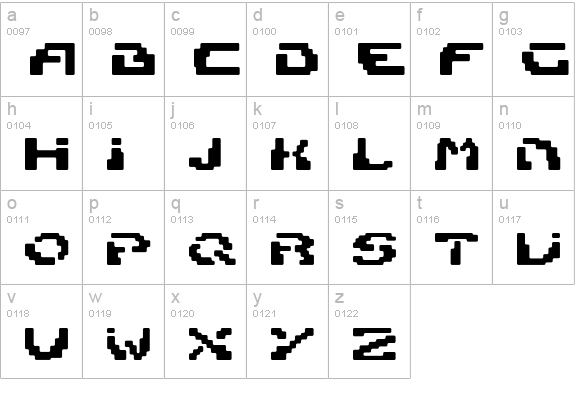 Blokk lowercase a-z preview