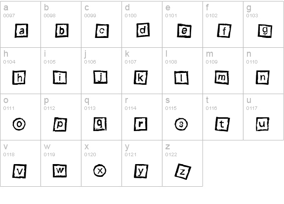 Bloktype lowercase a-z preview