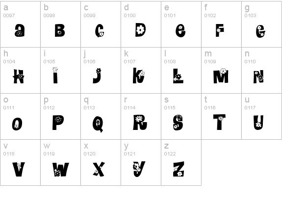 Blomster lowercase a-z preview