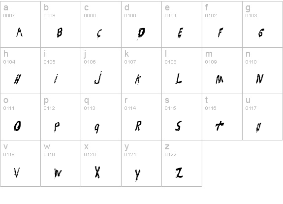 Bloodsuckers lowercase a-z preview