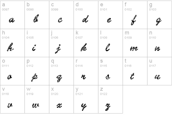 Bloop Script lowercase a-z preview