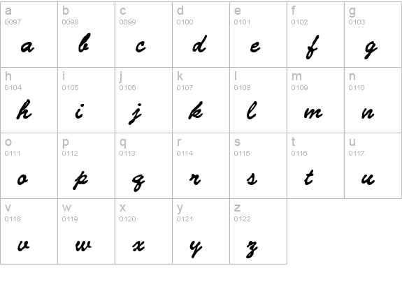 Bloop ScriptSolid lowercase a-z preview