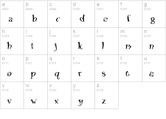 Blossom lowercase a-z preview