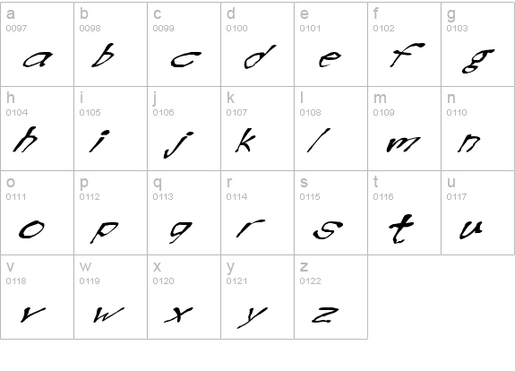 BlottoooWobbly lowercase a-z preview