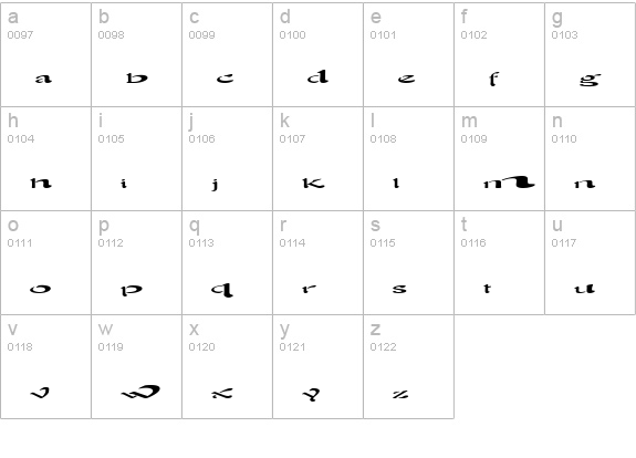 Blown Away lowercase a-z preview
