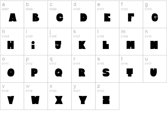 Bloxxxx ExtraBold lowercase a-z preview