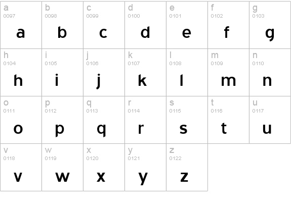 Blue Highway lowercase a-z preview