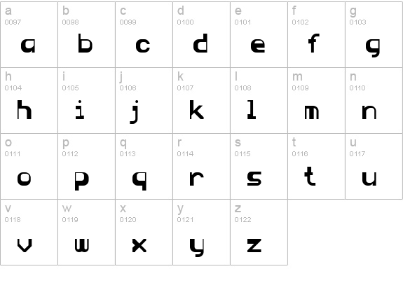 Blue Regular lowercase a-z preview