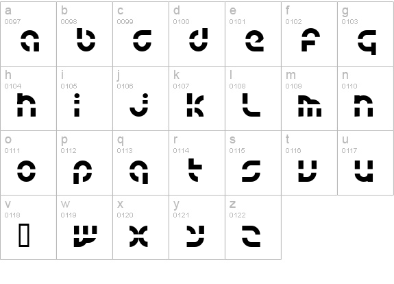 BLUE tYPE lowercase a-z preview