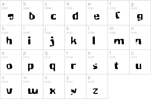 BlueArsenalOne lowercase a-z preview
