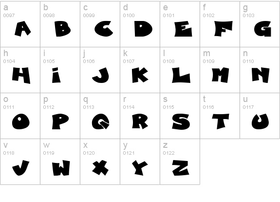 Blueberry Foxhound lowercase a-z preview