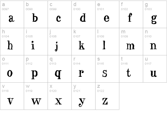 BlueCentury lowercase a-z preview