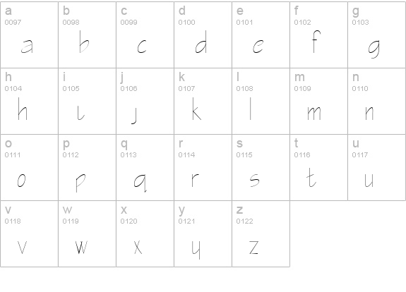 BluePrint lowercase a-z preview