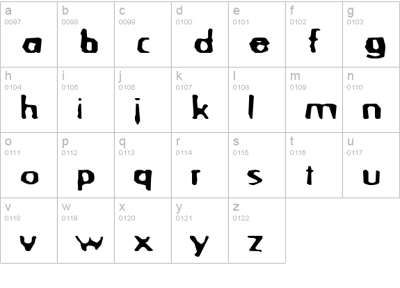 BlurrdWide lowercase a-z preview