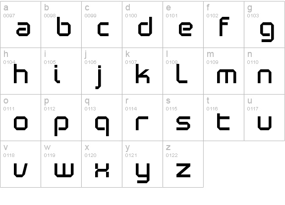 Blutter lowercase a-z preview