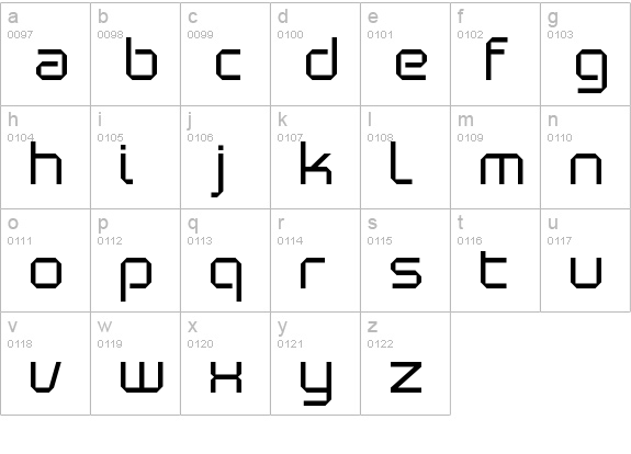 Blutter Slim lowercase a-z preview
