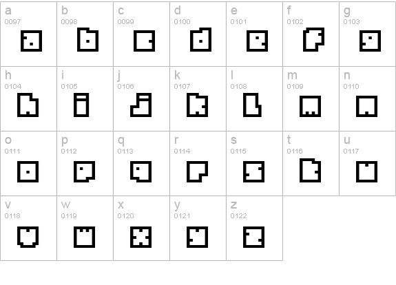 BM biscuit A9 lowercase a-z preview