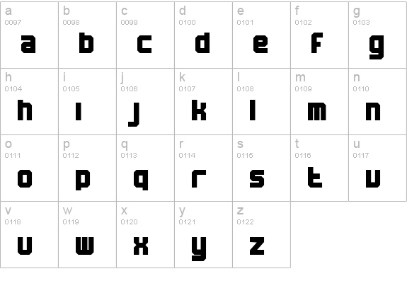 BN Machine lowercase a-z preview
