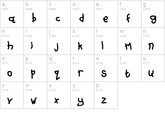 BN Sunday Kid lowercase a-z preview