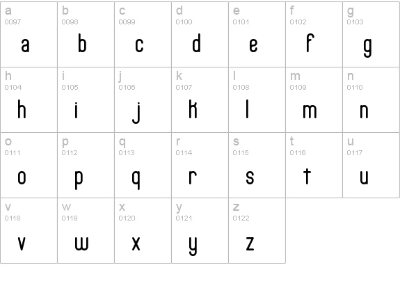 Bobcaygeon Plain BRK lowercase a-z preview