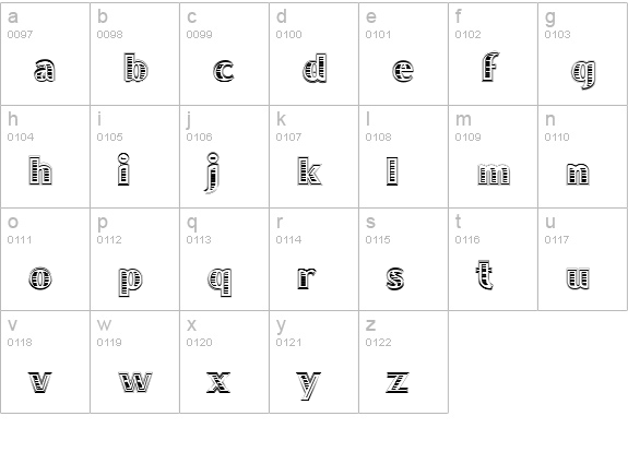 Boca Raton 4 lowercase a-z preview