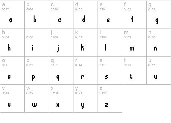 Bocuma Angle BRK lowercase a-z preview