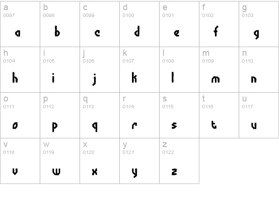 Bocuma Angle Dent BRK lowercase a-z preview