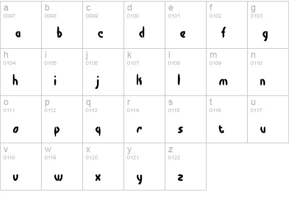 Bocuma Dent BRK lowercase a-z preview