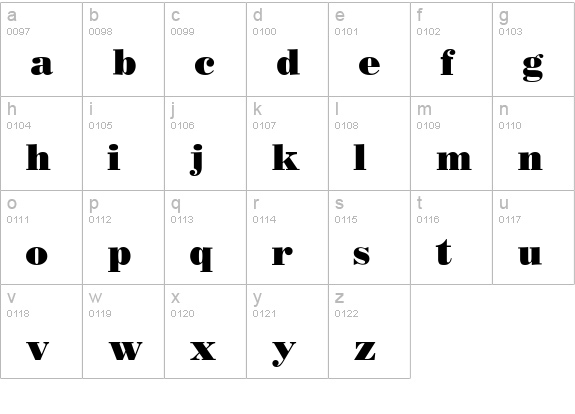 BODIDLYbold lowercase a-z preview