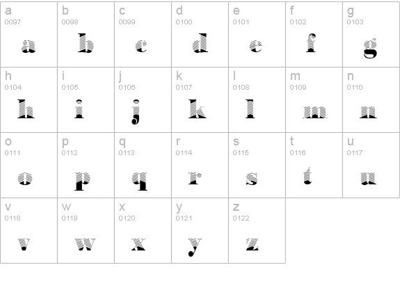 BodoniArrow-Regular lowercase a-z preview
