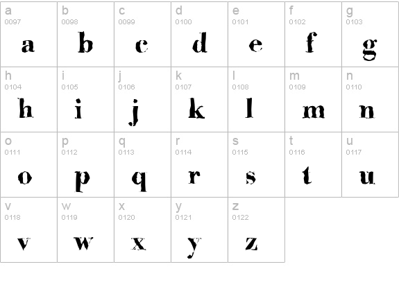 BodoniRandom-Bold lowercase a-z preview