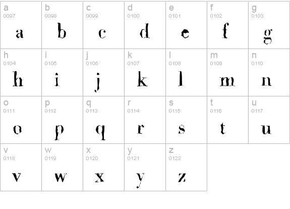 BodoniRandom-Regular lowercase a-z preview