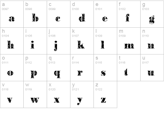 BodoniStrings-Regular lowercase a-z preview