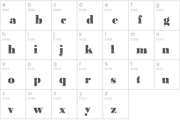 BodoniTriangles-Regular lowercase a-z preview