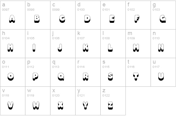 Boggie lowercase a-z preview