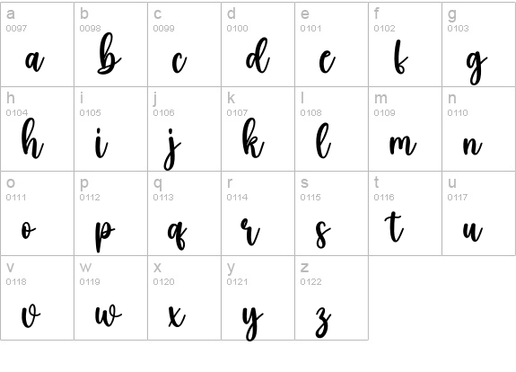 Boho lowercase a-z preview