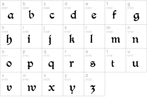 BoisterBlack lowercase a-z preview