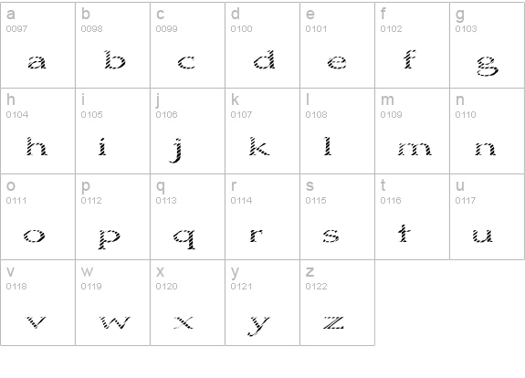 Boldly Go lowercase a-z preview