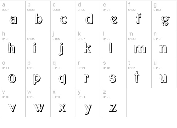 Bolton Sans Embossed lowercase a-z preview
