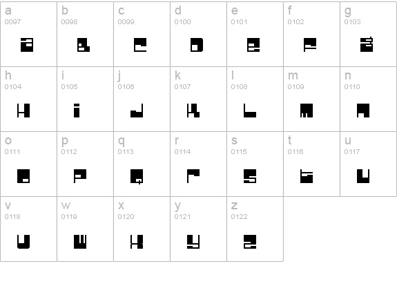 Bomb Factory lowercase a-z preview