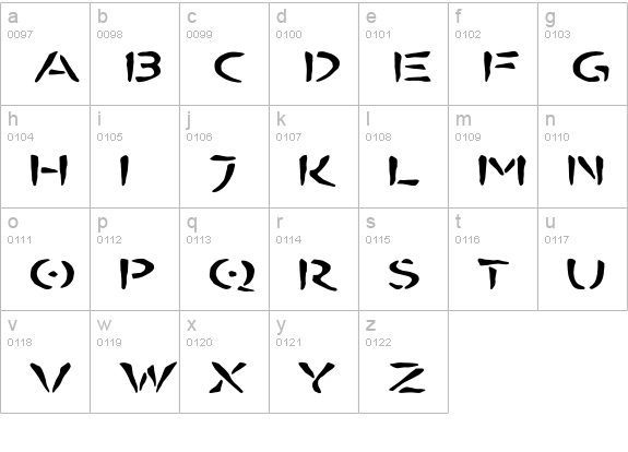BOMBORA lowercase a-z preview