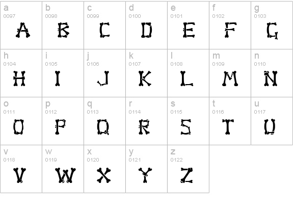 Bone Regular lowercase a-z preview