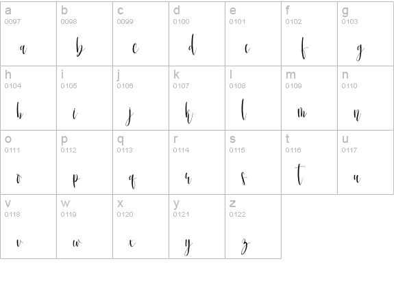 Bonekastar lowercase a-z preview